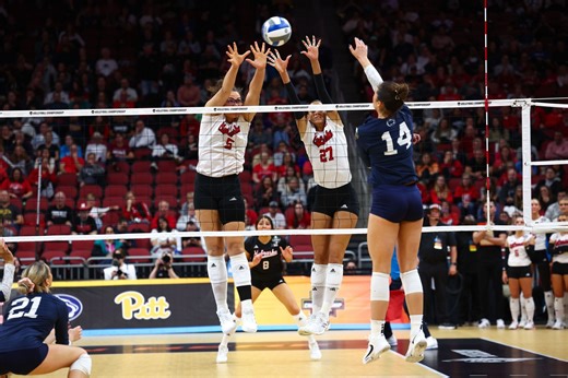 Nebraska Volleyball's Rebekah Allick reacts after surpassing Sarah Pavan’s mark to achieve major feat in program history