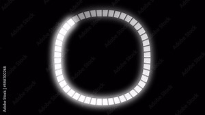 Loading Circle Video with Glow. Loading Animation on Transparent Background. Download Progress, Preloader Animation Web Design Template. Seamless Loop Animation 4K with Alpha Channel