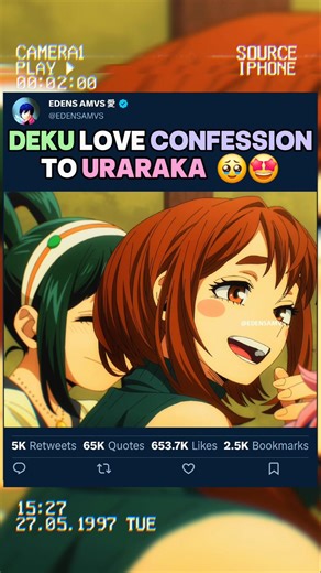 Deku avoue ses sentiments à Uraraka 🥹🤩 | #myheroacademia #edit #amv #mha #bnha