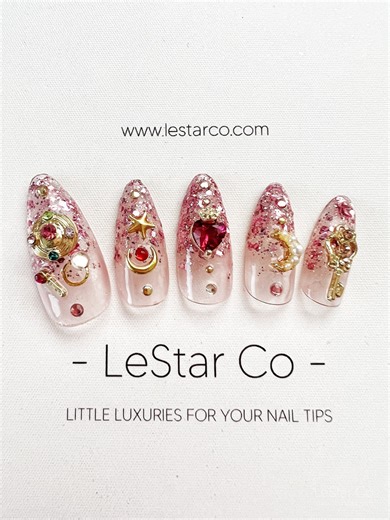Reusable Star Moon | Handmade Press on Gel Acrylic Nails | 4for3 Timed Offer - Etsy