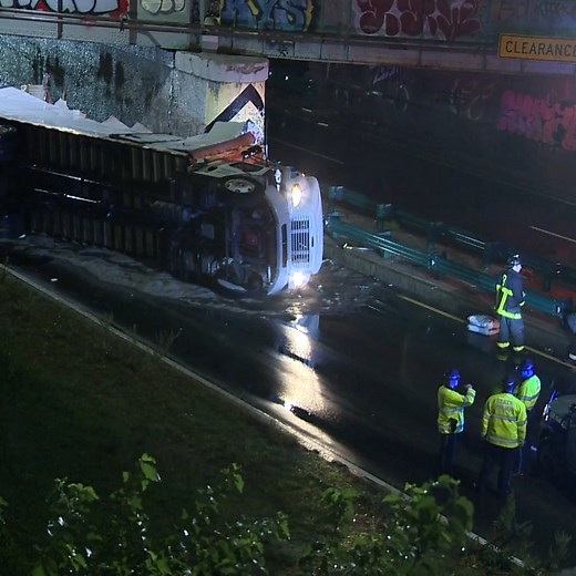 Storrowed: A truck's roof was sheared off before it rolled over on Boston's Storrow Drive. The impact to your commute: https://www.wcvb.com/article/truck-rolls-over-after-roof-sheared-off-on-bostons-storrow-drive/41620780 | WCVB Channel 5 Boston
