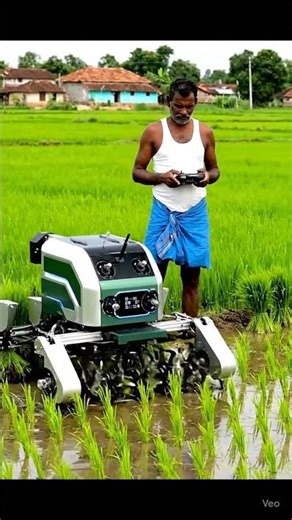 Modern Robot Farming in India | Smart Rice Planting Machine in Action | #shorts