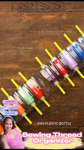 Sewing Thread Organizer using plastic bottle ☺️❤️ #CreativeContent #diyideas #diy #diycrafts #handmade #handcrafted #handmadecrafts #plasticbottle #handicraft #creativedesign #creative | Laurice Juliano Santos