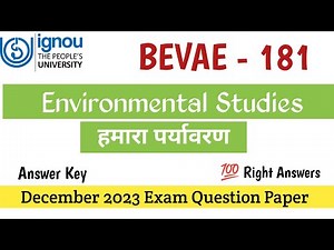 ignou bevae 181 solved question paper || bevae 181 december 2023 question paper with solutions