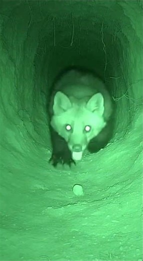 Wolverine Strikes in the Tunnel: Night-Vision Horror #nightvision #wildlife #wolverine