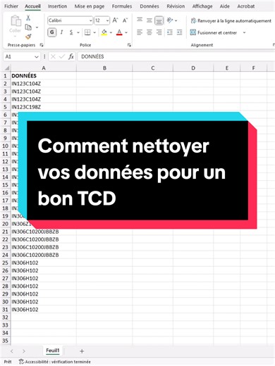 Comment nettoyer vos données pour un bon TCD #tableauxcroisesdynamiques #excel #exceltips #tcd #nettoyerdonnees