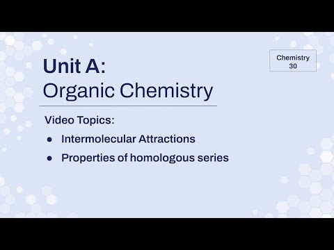 UAL7 - Intermolecular Attractions and Properties of Homologous Series Chem 30