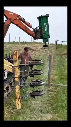 Real Engineerings | Engineering & Technology & Gadgets & DIY on Instagram: "One-Man Fencing Army: Efficiency Redefined! 🚧🚜 ​Meet the ultimate solution for rapid agricultural fencing! This custom-built rig allows a single operator to install hundreds of meters of barbed wire fencing in a fraction of the time it would take a manual crew. ​The All-in-One Machine ​This clever design combines post driving and wire installation into one seamless process: ​Hydraulic Post Driver (0:00 - 0:05): The hea