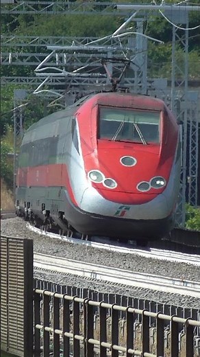 Train in Italy - Frecciarossa ETR 500 High speed train running on Direttissima.