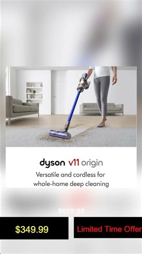 Dyson V11 Origin Cordless Vacuum, 185AW, 3 Power Modes, Up to 60 Minutes,² Deep Cleans Hard Flo