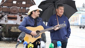 WATCH: West Virginia’s State Song, “Country Roads,” is known and loved all over the world, and today, Brad Paisley brought this timeless tune to the streets of Kyiv 🎵 | Senator Joe Manchin III