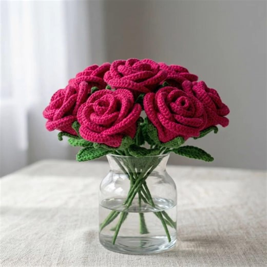 [Finger Garden] Classic Rolled Rose Crochet Tutorial: Easy for Beginners