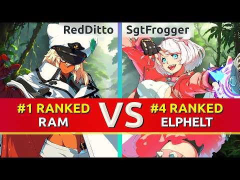 GGST ▰ RedDitto (#1 Ranked Ramlethal) vs SgtFrogger (#4 Ranked Elphelt). High Level Gameplay