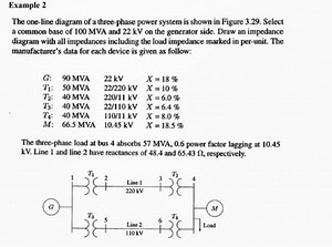 Example 2The one-line diagram of a three-phase power system i... | Filo