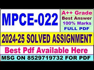 MPCE 022 solved assignment 2024-25 || mpce 022 solved assignment 2025 in English || ignou mpce22