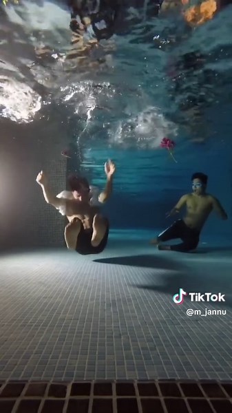 Synchronized Dance Underwater Performance in Pool