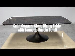 Housegent Saint Germain Stone Dining Table with Launette Base