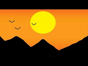 Stunning Sunset Drawing in MS Paint | Easy Digital Art
