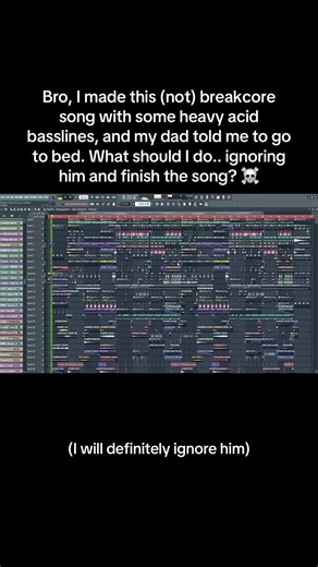 Let’s just ignore my dad’s opinion… and finish this (not) breakcore song before he will break my core. 🗣️ #breakcore #dnb #fyp #producer #sewerslvt #shinyflvres #breakcoremusic