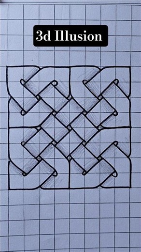 Interlocked Geometry – 3D Woven Illusion Pattern 🤟🔥 #shorts #illusion #3dart #drawing #puzzel