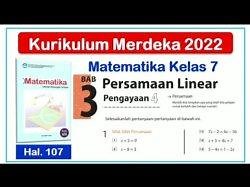 Apa yang Dimaksud dengan Persamaan Linear? Kunci Jawaban Matematika Halaman 107 Kelas 7 Bab 3 - Tribunnewsmaker.com