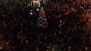 3.5K views · 11 reactions | On Newberry Street, the digital Christmas tree uses synchronized lights and music. Visitors may walk up to the tree to view the display or park along Newberry Street and tune their radio to FM 98.7 to hear the music that aligns with the lighting from their vehicle. | City of Aiken, South Carolina Government | Facebook