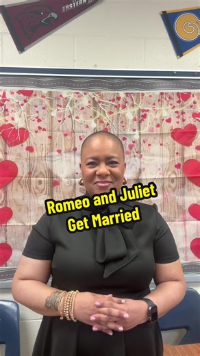 This was the most disorderly, rambunctuous wedding I’ve ever attended. It was THE BEST!! 😂 Romeo and Juliet are now joined in Holy Matrimony. Tomorrow, they die! And yes, my student was wearing MY wedding dress from 25 years ago! #RomeoandJuliet #Shakespeare #English #teacher #HighSchool