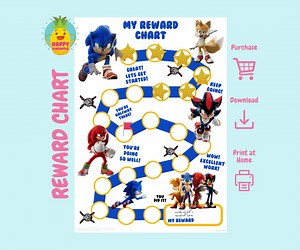 Sonic the Hedgehog Reward Chart for Kids (digital Download) - Etsy