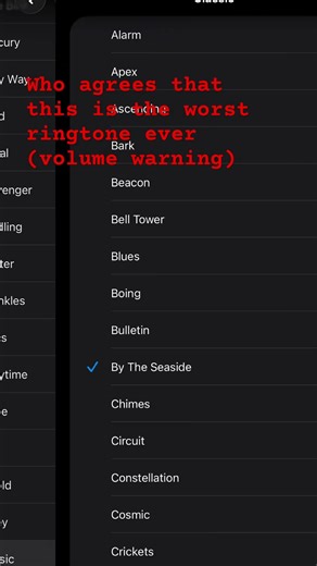 iOS ringtone alarm (volume warning)