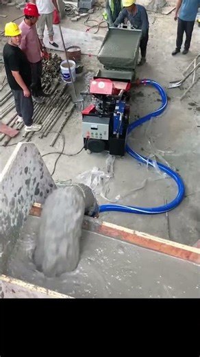 Secondary pouring process of concrete using creative machines