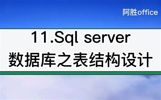 11.Sql server数据库之表结构设计