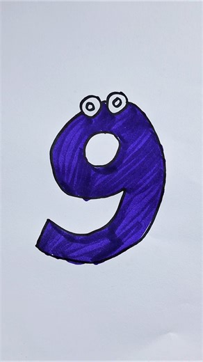 How to draw write number 9 #art #drawing #shorts