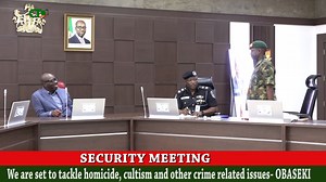 SECURITY: We are set to tackle hom#c#de, cu#t#sm and other cr#me related issues in Edo - OBASEKI At the Edo state maiden security council meeting 2024, held with state security agencies,Edo State Governor, Mr Godwin Obaseki stated that the government and security agencies are working tirelessly to combact cr#mes in the state. The Governor also received the newly deployed Commander, 4 Brigade Gen. Ebenezer O.Oduyebo and Commissioner Of Police, Edo State, Funso Adegboye. #ctnaijanews #nimatshagunm