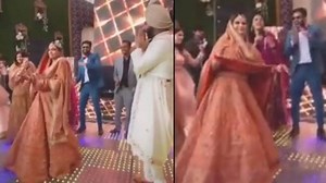 Bride donning a lehenga dances to 'Calm Down' in viral video, netizens impressed