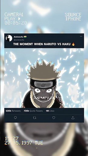 the moment when Naruto vs haku 🔥