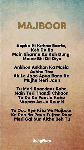 Majboor Song Lyrics 🤍 | Bollywood Song | #trywithyourownvoice #songlyrics #song #lyrics