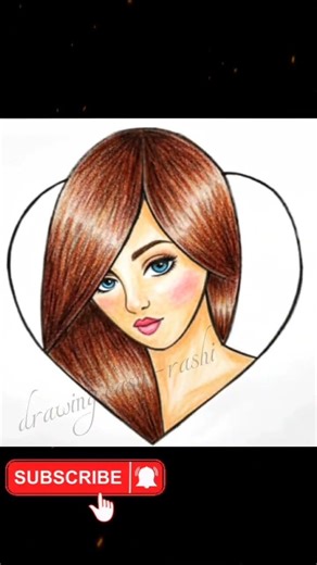 Easy Girl Face Drawing Tutorial for Beginners 🎨 step by step art 48♥️ #shorts #art #girlface #500sub