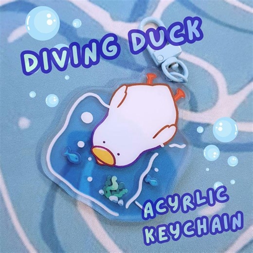 Scattered Ducks - Acrylic Keychain - Diving - Etsy