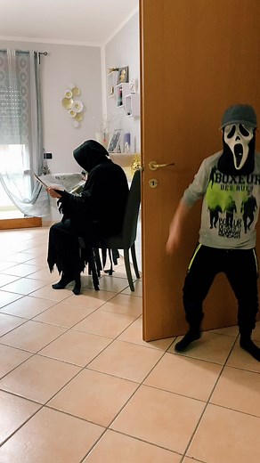 Scream Costume Dance Performance in Home Setting