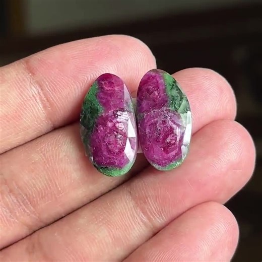 22x12x4mm, Rose Cut Ruby in Zoisite Stones, Loose Ruby Zoisite Gemstone, Ruby Faceted Cut Stone, Shimmering Gemstone Shop, Natural Gemstones - Etsy