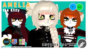 Amelia the Goth Kitty - PC & Quest VRChat Furry Avatar - *PERSONAL LICENSE ONLY*