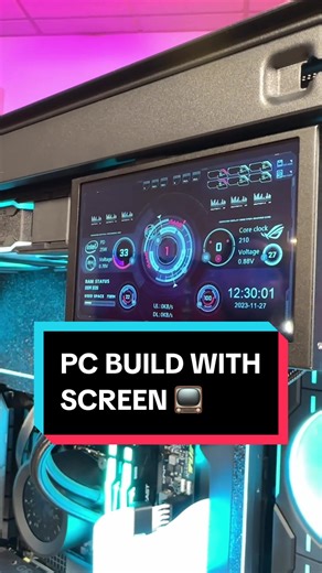 PC build in the NV7 case with a custom screen inside as well as a textured interior wrap. Check out this custom gaming PC! #pcbuild #gamingontiktok #gamingpc