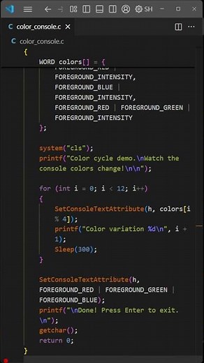 Color Changing Console C tricks for Windows