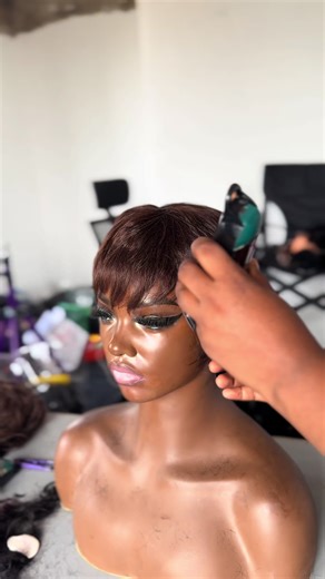 Beautiful Chocolate Brown Pixie Cut for Clients