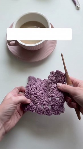 Diagonal Shell Stitch 🐚 #crochetersoftiktok #crochettutorial #crochettok #crochetstitch #crochetpattern #crochet