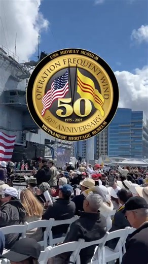 Today, history was honored, and legacies were preserved. USS Midway Museum’s Operation Frequent Wind 50th Anniversary Commemoration ceremony brought together South Vietnamese refugees, USS Midway veterans, and families to share stories of survival, resilience, and hope. Guests heard from USS Midway Rear Adm. Lawrence Chambers, USN (Ret.); Maj. Bung Lee, Republic of Vietnam Air Force (Ret.); USS Midway Museum President and CEO, Rear Adm. Terry Kraft USN (Ret.); Dr. Pha Le, Board of Directors, USS