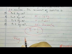 A ring of mass 10 kg and radius 0.2 m is rotating about its geometrical axis at 20 rev/sec. Its ...
