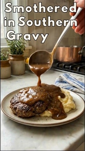 🥩 Southern Salisbury Steak with Rich Brown Gravy Juicy, pan-seared beef patties smothered in thick, savory onion gravy — this is pure Southern comfort. It’s hearty, cozy, and perfect over a big scoop of creamy mashed potatoes. 🛒 Ingredients (Serves 4) For the Salisbury Steaks: 1 ½ lbs ground beef (80/20) ⅓ cup breadcrumbs 1 large egg 2 tbsp milk 1 tsp garlic powder 1 tsp onion powder 1 tsp Worcestershire sauce 1 tsp salt ½ tsp black pepper 1 tbsp olive oil For the Thick Southern Gravy: 2 tbsp 