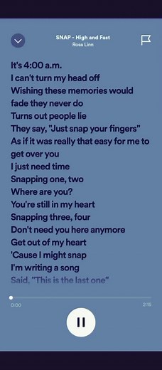 Snap by Rosa Linn - Heartbreak Song Lyrics