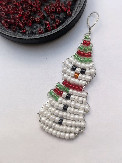 Calendrier perles de l'avent : Bonhomme de neige en perles